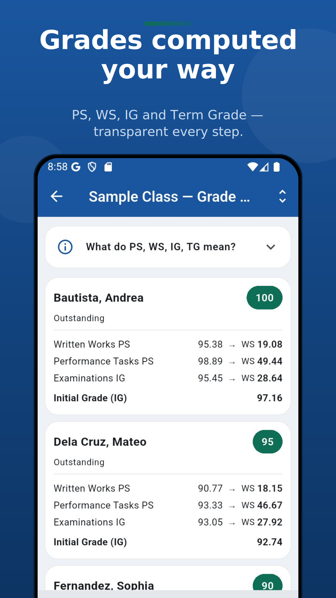 Grades computed your way